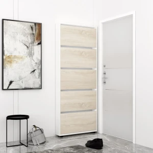 Pantofar leo slim 80x16x203h cm white/sonoma