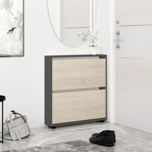 Pantofar leo slim 60x16x86h cm anthracite/sonoma