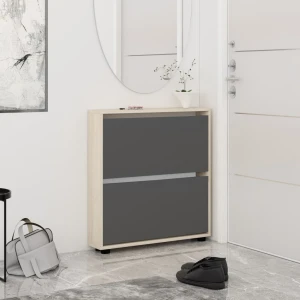 Pantofar leo slim 60x16x86h cm sonoma/anthracite