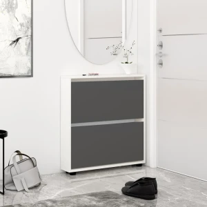 Pantofar leo slim 60x16x86h cm white/anthracite