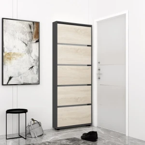 Pantofar leo slim 50x16x203h cm anthracite/sonoma