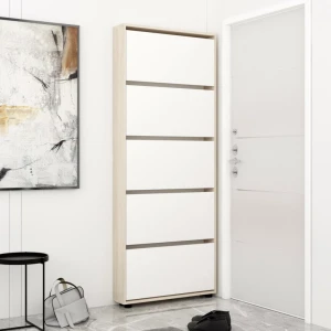 Pantofar leo slim 50x16x203h cm sonoma/white