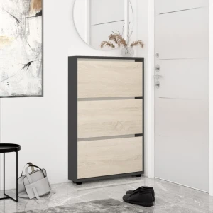 Pantofar leo slim 50x16x125h cm anthracite/sonoma
