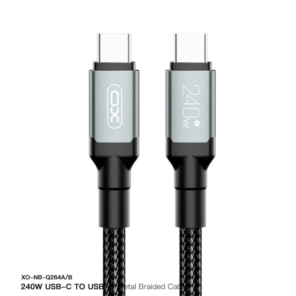 Xo nb-q264b usb-c la usb-c 240w putere mare cablu de date 2 m negru 2