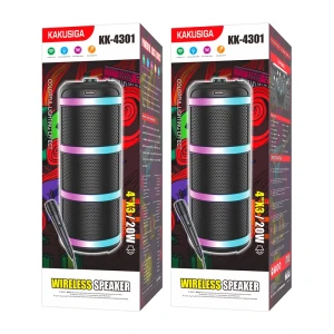 Boxă wireless cu lumină colorată kakusiga kk-4301 guangche, neagră Thumbnail 2