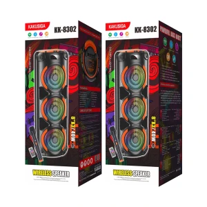 Boxă wireless cu lumină colorată kakusiga kk-8302 ruiguang, neagră Thumbnail 2