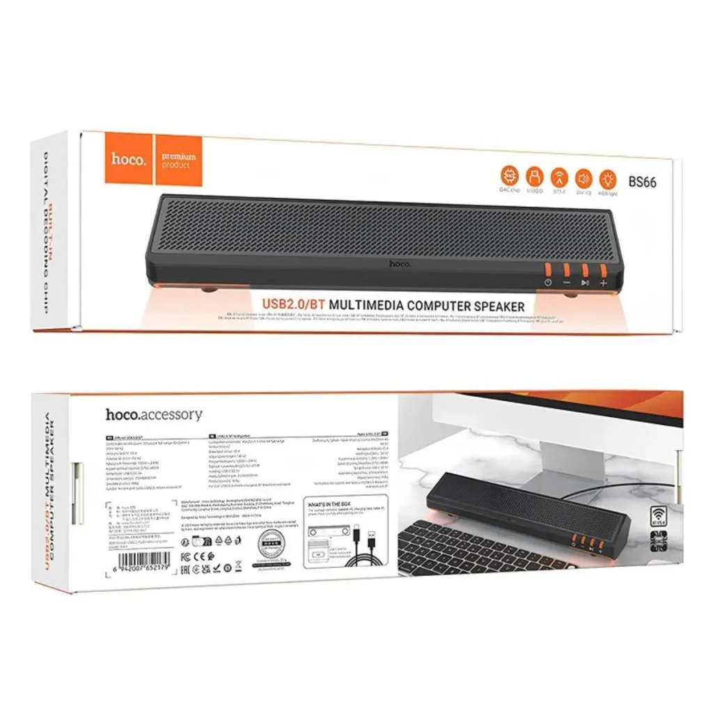 Hoco bs66 smooth boxă multimedia pentru computer usb2.0, neagră 4