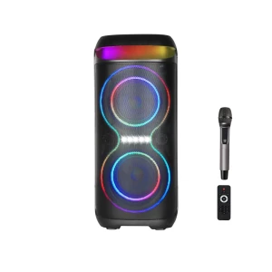 Boxă bluetooth xo f70 ac+dc dual 6.5 rgb 40w neagră