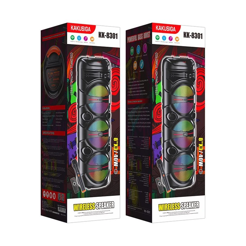 Kakusiga kk-8301 xingluan difuzor wireless cu lumină colorată, negru 2