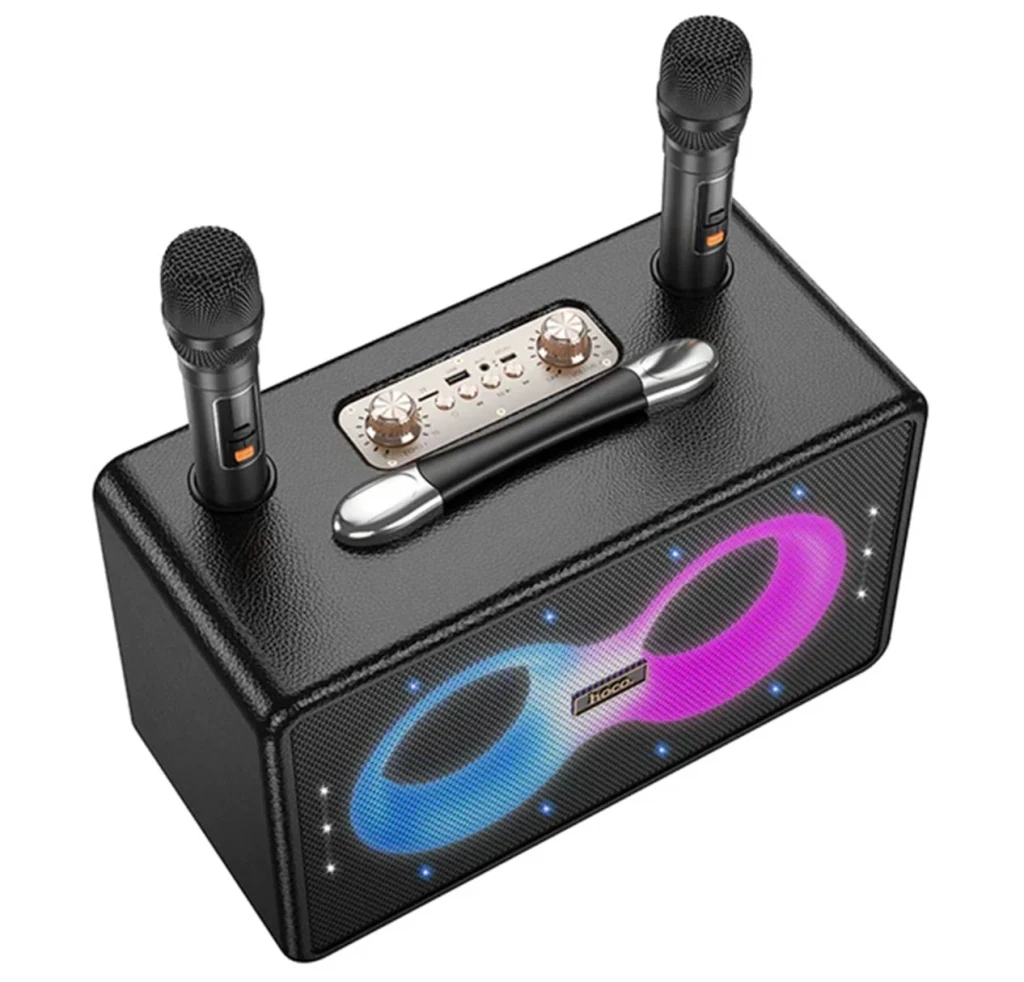 Беспроводная уличная bluetooth-колонка hoco ha8 ave с двумя микрофонами, черная. 4