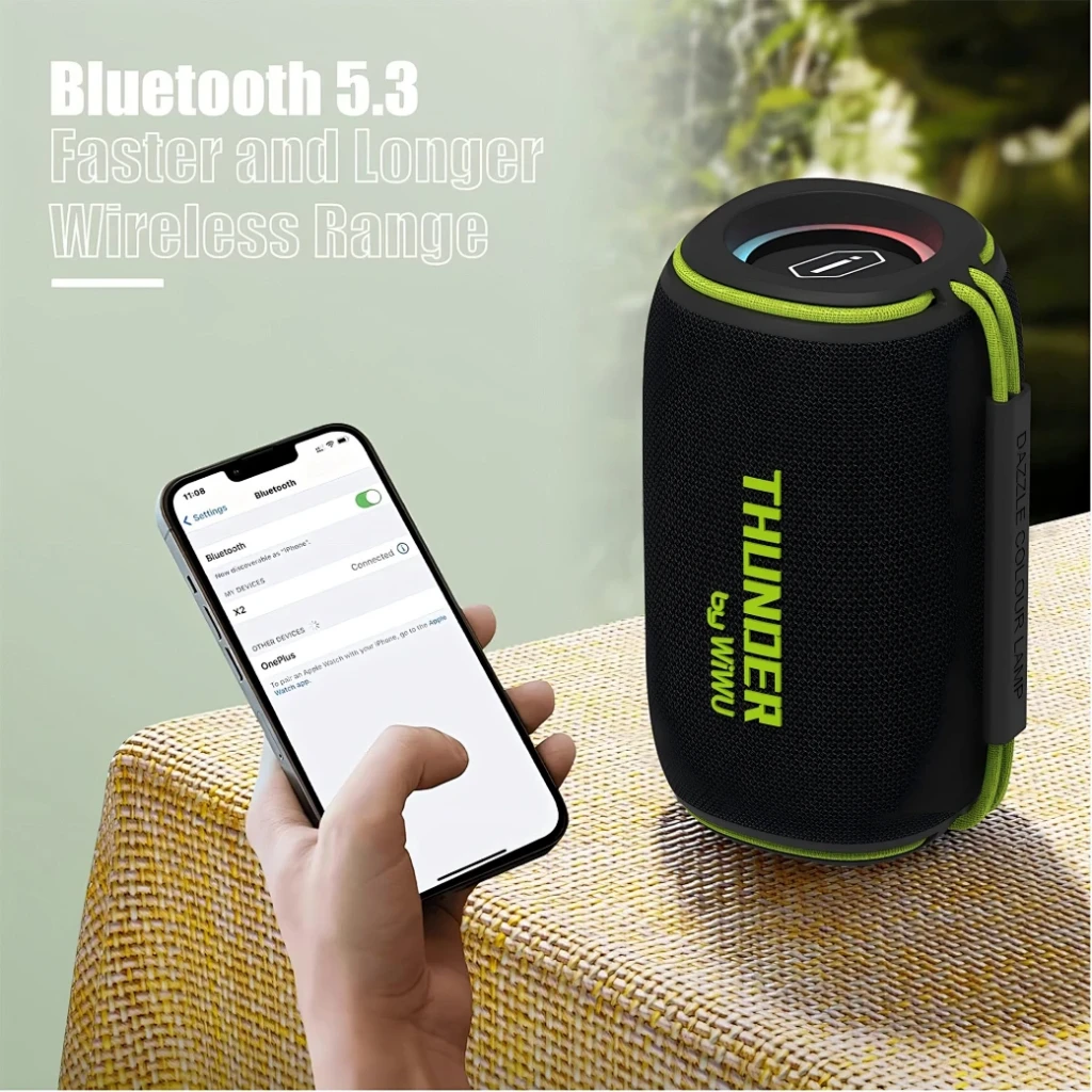 Difuzor portabil wireless wiwu wiwu thunder h5 negru 3