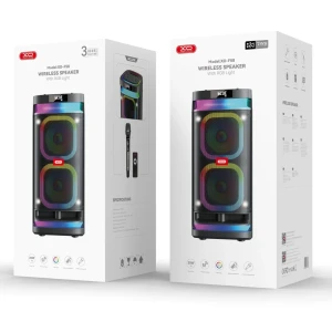 Boxă bluetooth xo f58 shine cu două wooferuri rgb de 6 inch, 40w (cu telecomandă + microfon wireless*1), neagră Thumbnail 2