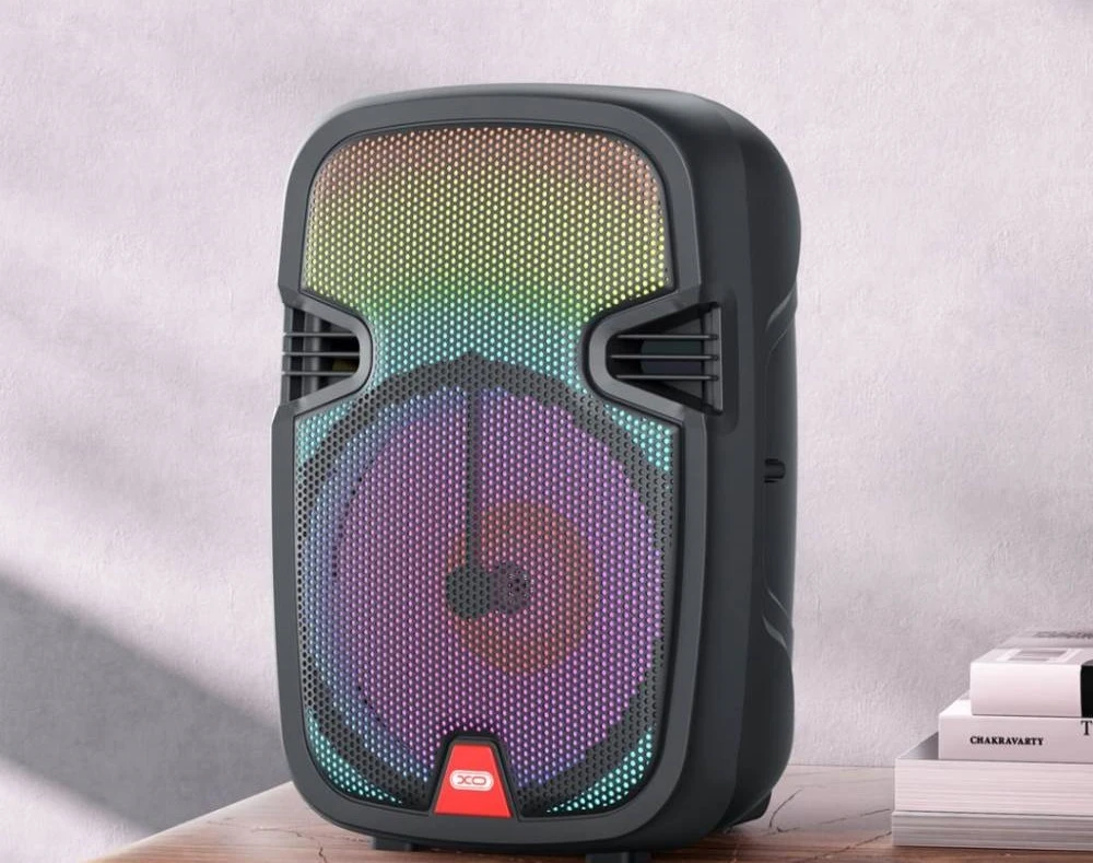 Boxă bluetooth rgb pentru exterior xo f51 color jade (cu telecomandă + microfon cu fir *1) negru 2