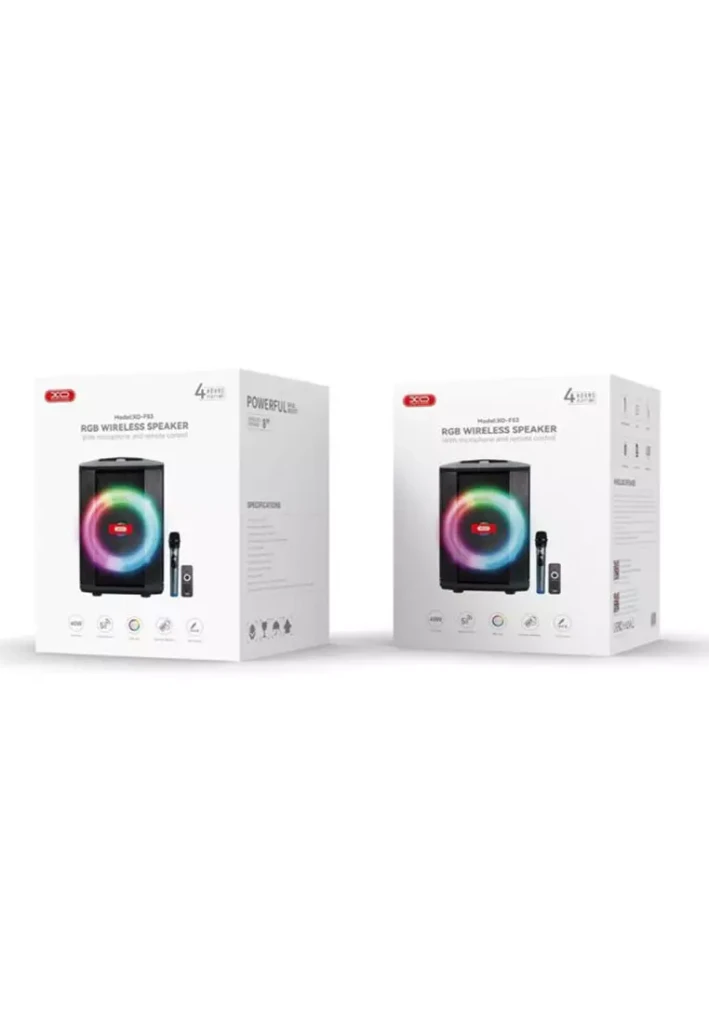 Boxă bluetooth xo f53 star shepherd eu de 8 inci, rgb, 40 w (cu telecomandă + microfon wireless*1), neagră 4