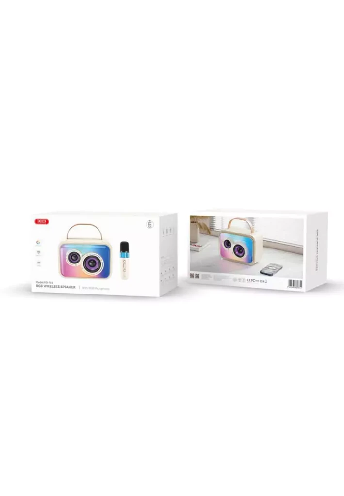 Boxă karaoke cu lumină rece xo f54 lapis lazuli 20w (cu microfon*1) bej 4