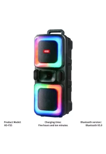 Xo f55 boat boxă bluetooth rgb cu două difuzoare de 8" pentru barcă, 20w (cu telecomandă + microfon cu fir*1), neagră