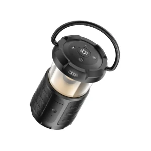 Xo f49 lampă de camping cu două difuzoare audio pentru exterior (15w 3600mah) negru