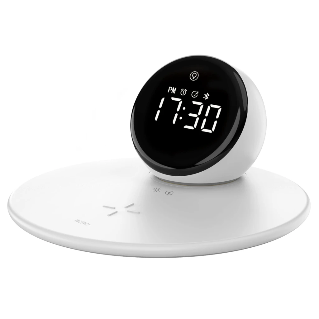 Wiwu wi-w017 boxă wireless cu ceas și bluetooth, albă 2