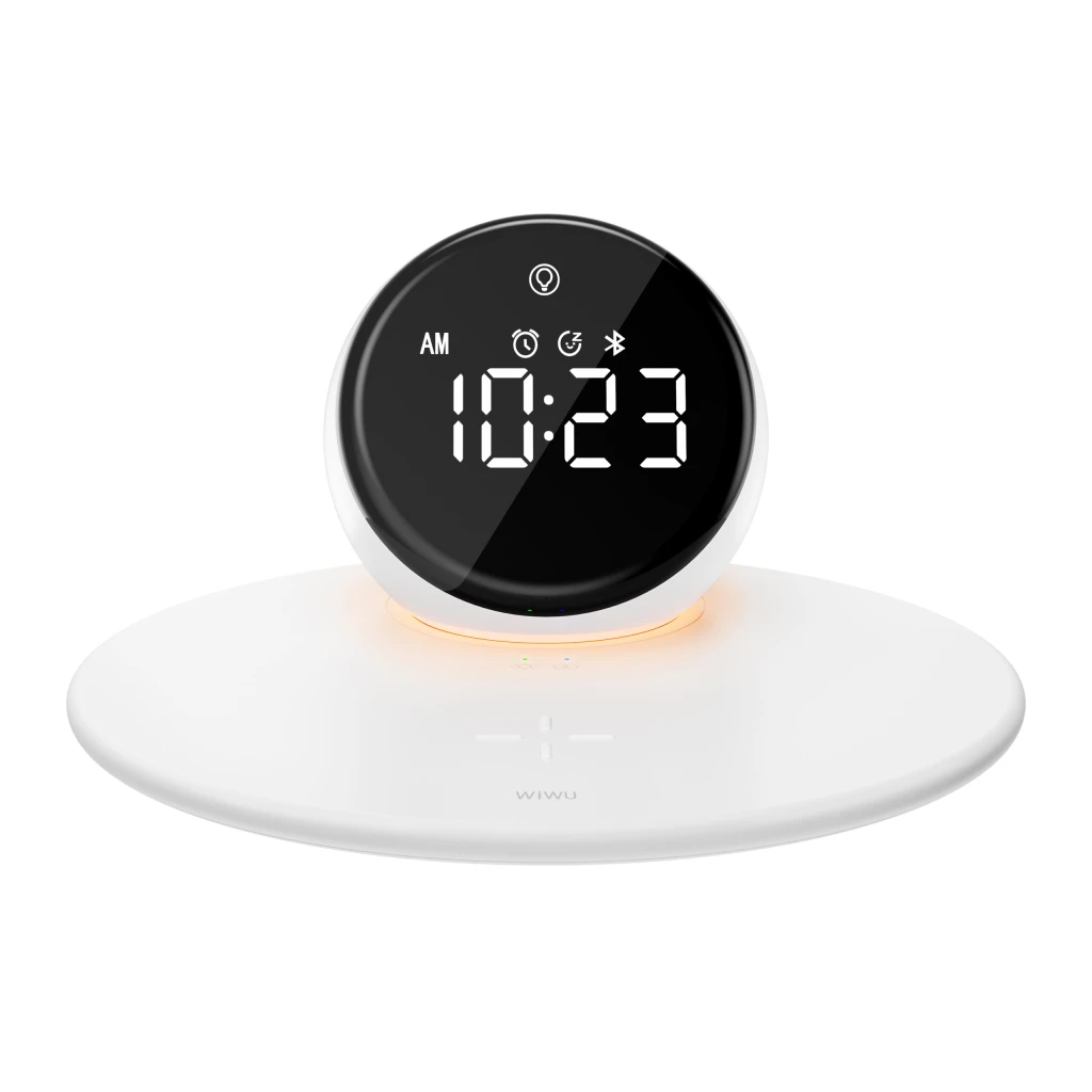 Wiwu wi-w017 boxă wireless cu ceas și bluetooth, albă 2