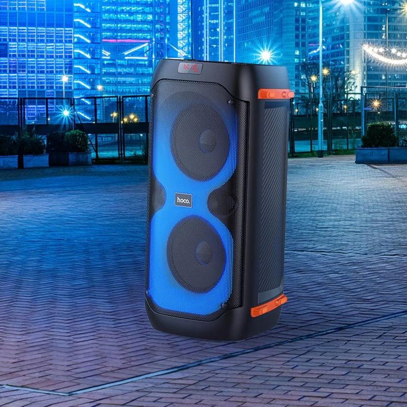 Беспроводная уличная bluetooth-колонка hoco bs53 manhattan с двумя микрофонами, черная. 5