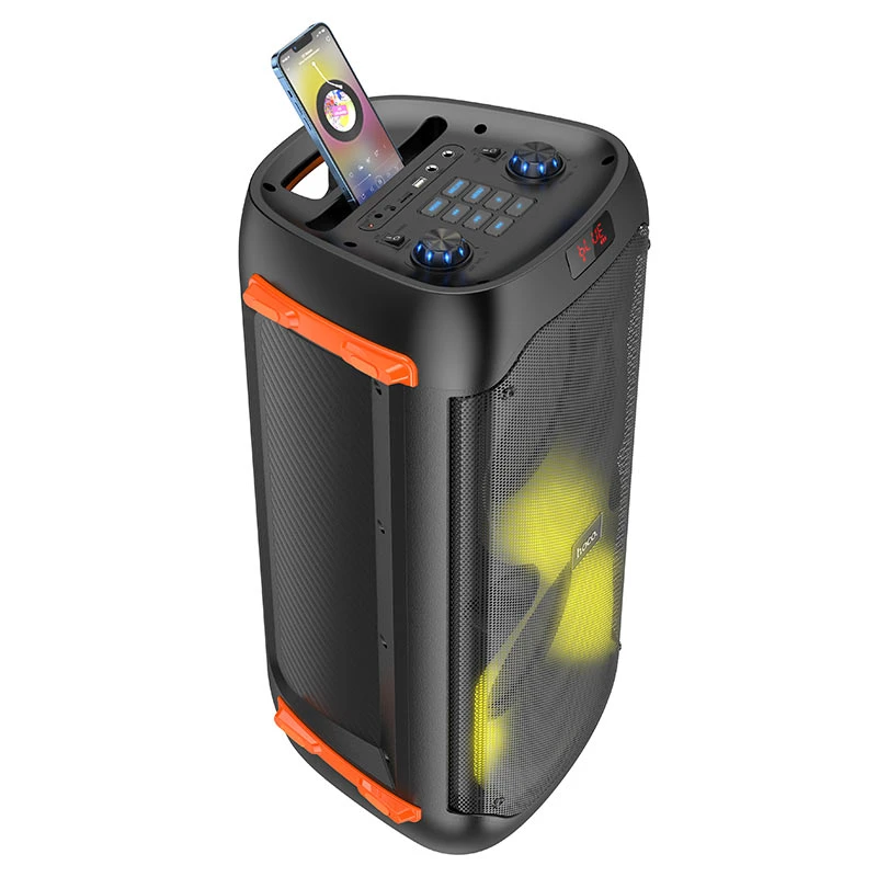 Беспроводная уличная bluetooth-колонка hoco bs53 manhattan с двумя микрофонами, черная. 2