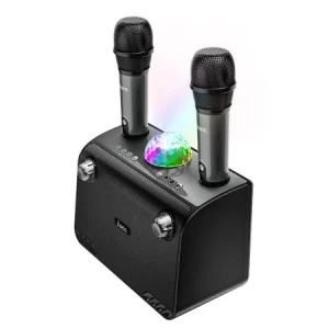 Boxă karaoke hoco bs41 plus cu microfon dublu, bluetooth, neagră