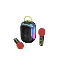 Boxă hoco ds68 cool rgb bt cu două microfoane, neagră