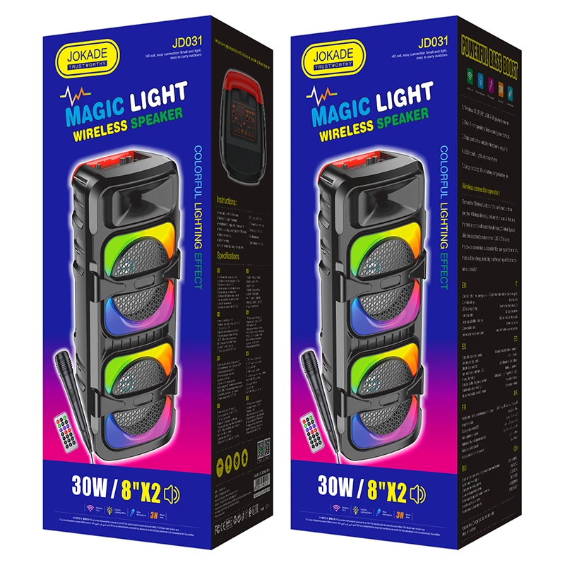 Boxă wireless colorată jokade jd031 pucai series, neagră 2