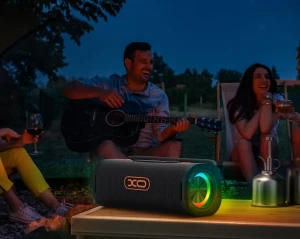 Boxă wireless portabilă dinamică rgb pentru exterior xo f76, neagră