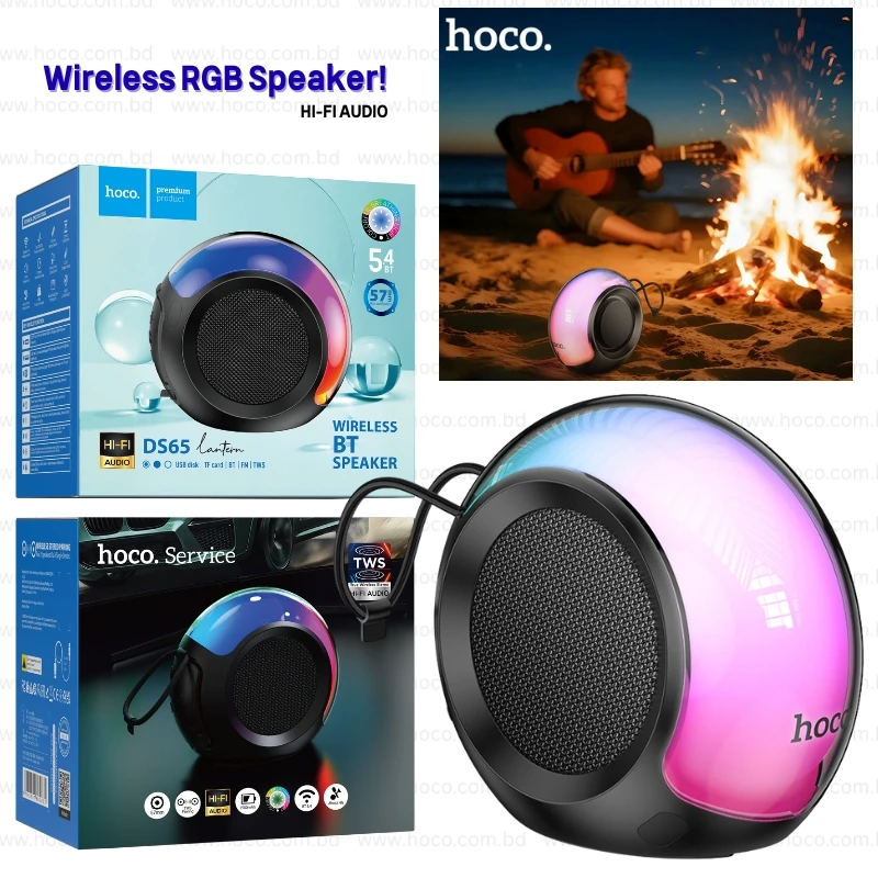 Boxă bluetooth hoco ds65 lantern, neagră 2