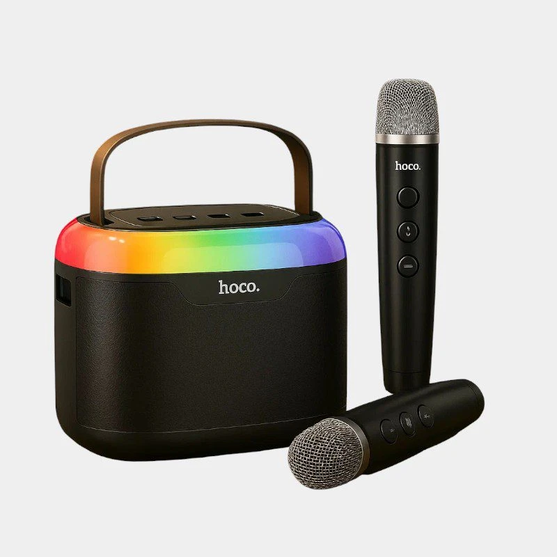 Акустическая система hoco ds69 vessel rgb bt с двумя микрофонами, черная. 2