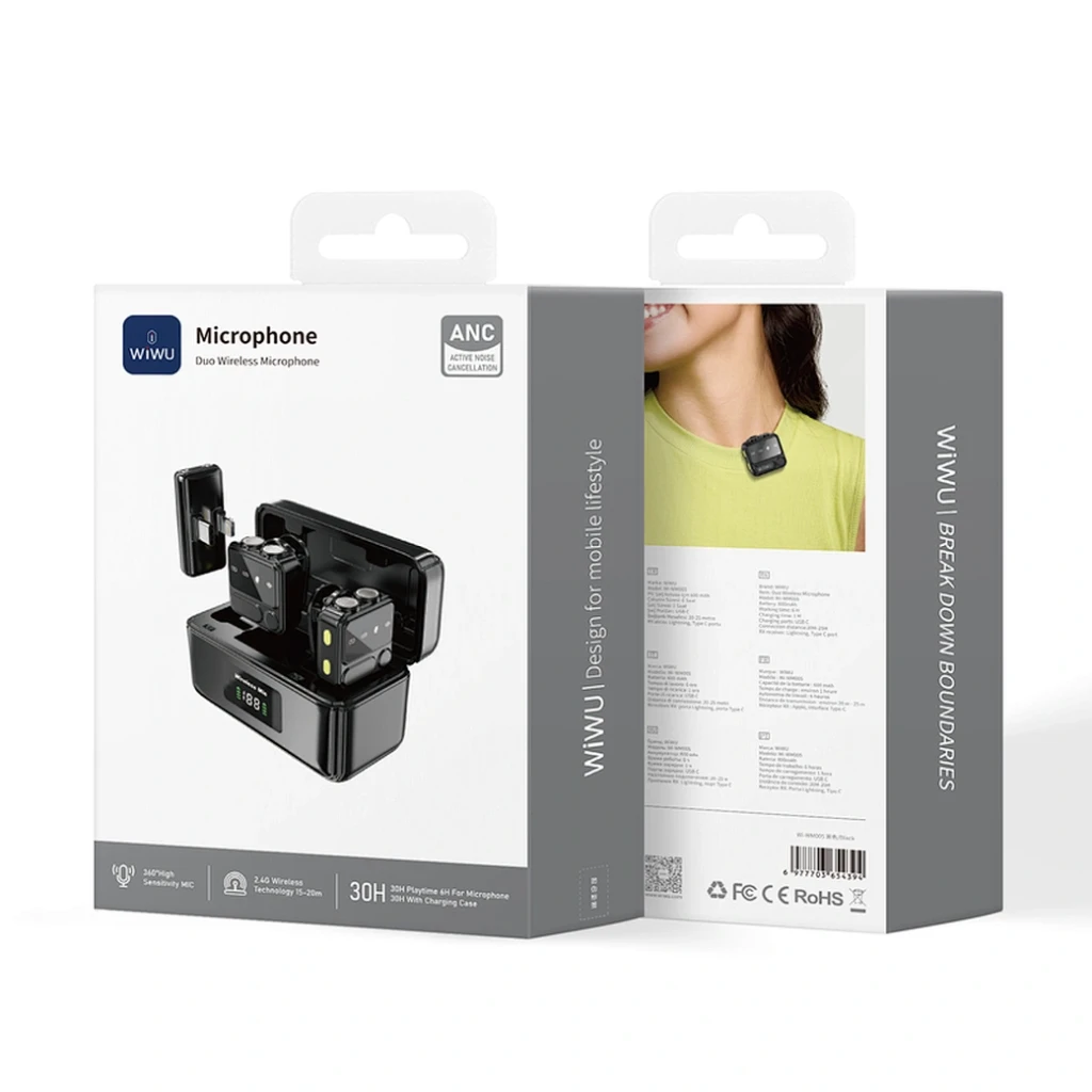 Microfon wireless wiwu duo anc wi-wm005 negru 3