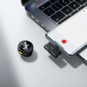 Microfon wireless hoco l21 charm tip-c negru Thumbnail 2