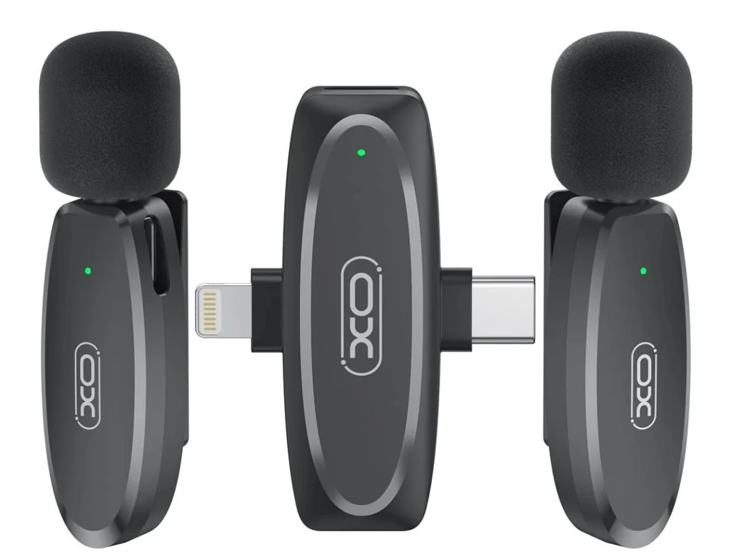 Microfon wireless xo mkf10 type-c+lightning 2 în 1 cu latență redusă, negru 2