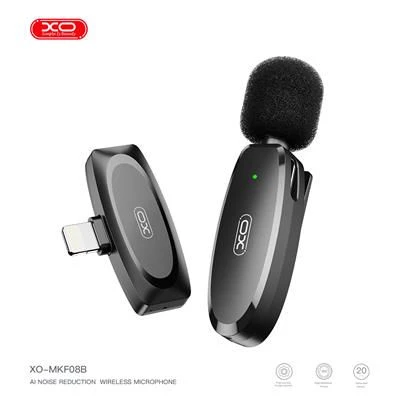 Беспроводной петличный микрофон xo mkf08b lightning one-touch с низкой задержкой, черный. 2