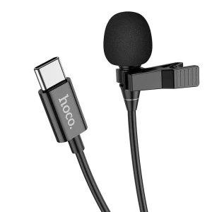 Петличный микрофон hoco l14 type-c, черный