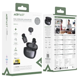 Microfoane lavalieră wireless acefast r2 negre Thumbnail 3