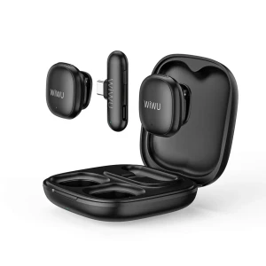 Wiwu wi-wm006 duo microfon wireless cu funcție ai, reducere adaptivă a zgomotului, negru Thumbnail 2
