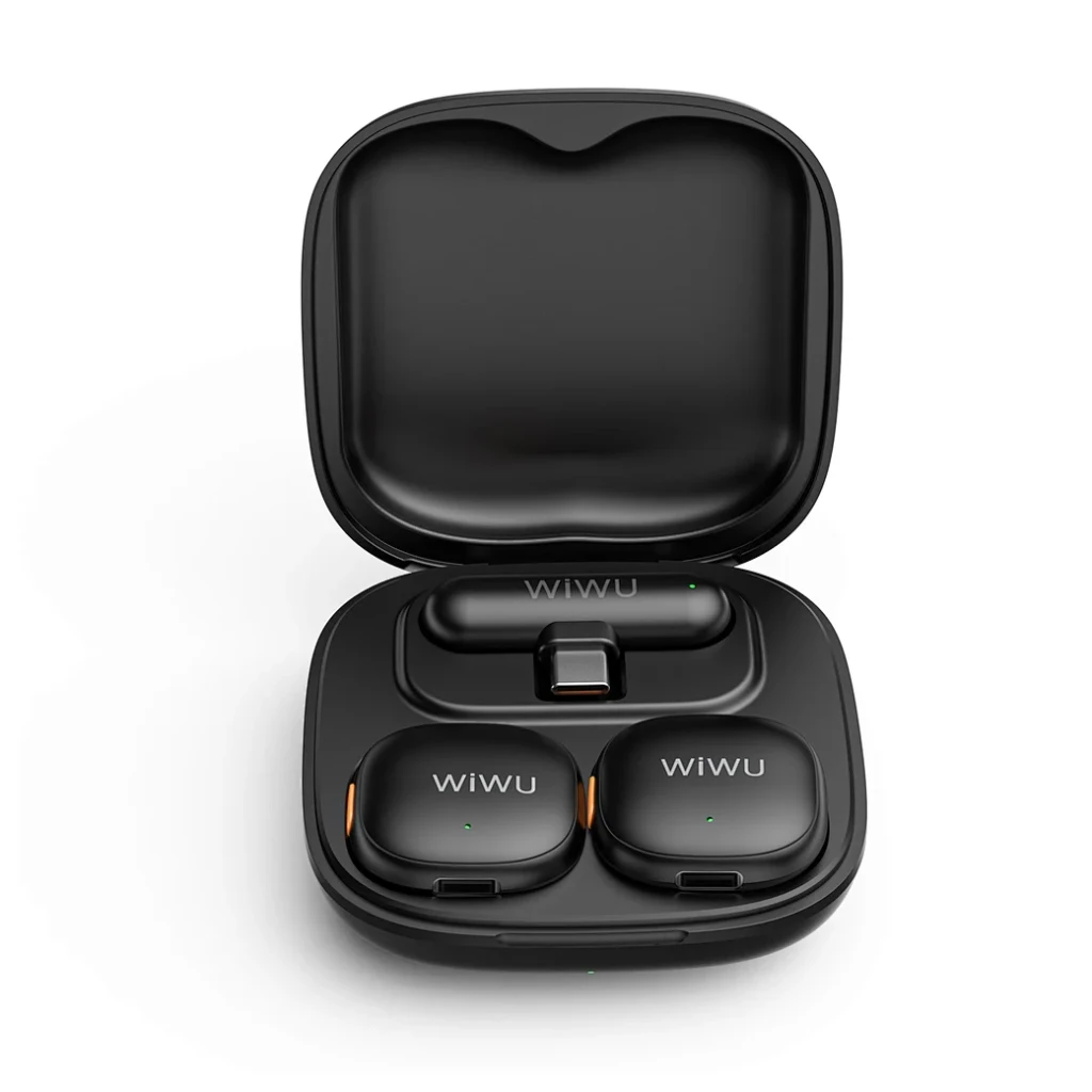Wiwu wi-wm006 duo microfon wireless cu funcție ai, reducere adaptivă a zgomotului, negru 3