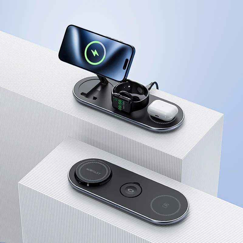 Suport de încărcare wireless 3 în 1 pentru birou acefast e19 qi2, negru 2
