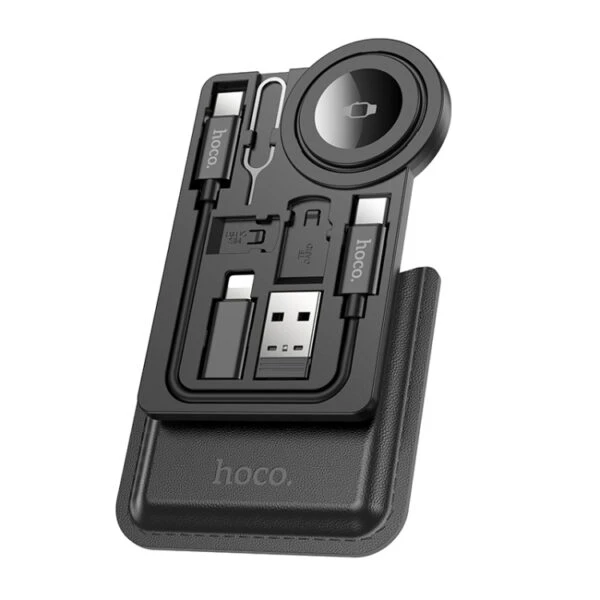 Многофункциональное беспроводное зарядное устройство hoco cw58 для iwatch, черное. 3