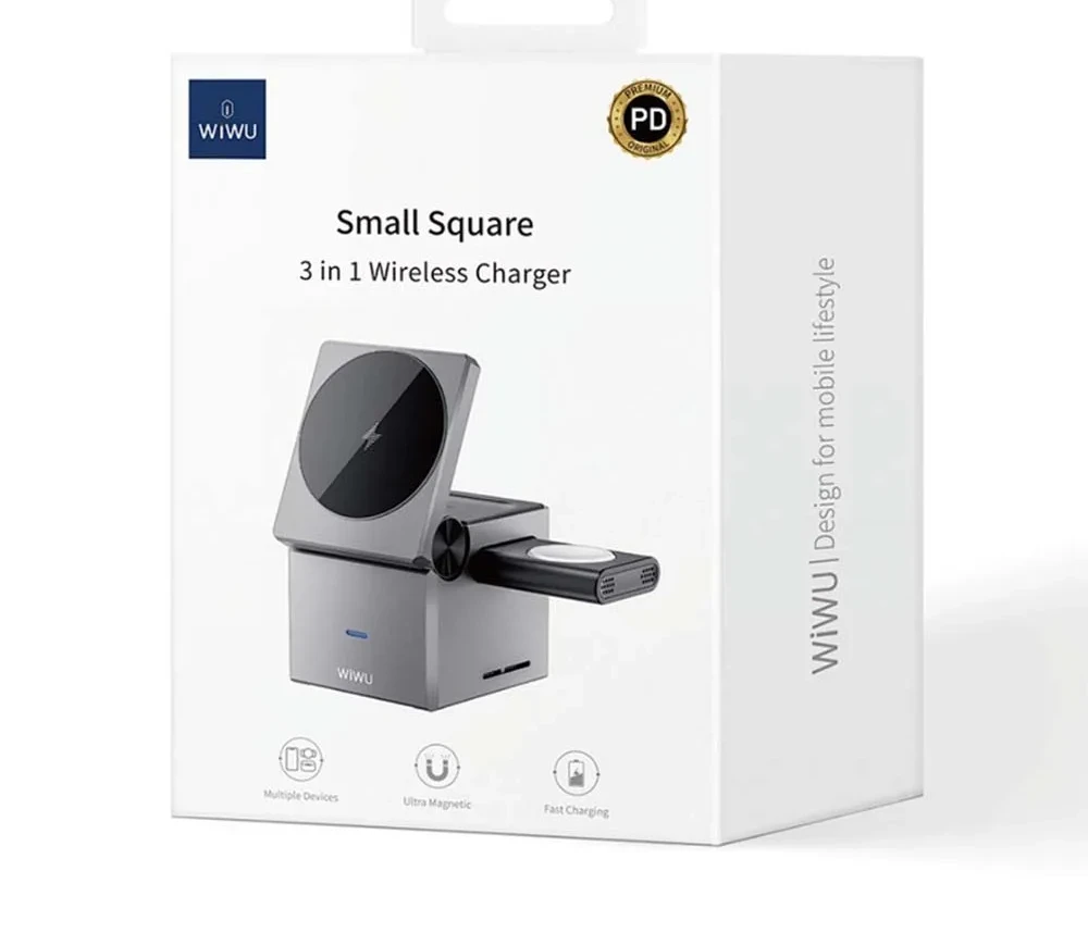 Încărcător wireless wiwu small aquare 3 în 1 wi-w030 gri 3