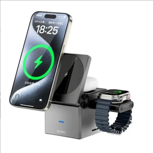 Încărcător wireless wiwu small aquare 3 în 1 wi-w030 gri