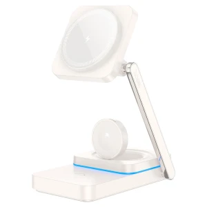 Încărcător rapid wireless pliabil hoco cq10 consuelo 3 în 1, negru Thumbnail 5