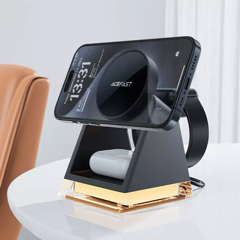 Suport de încărcare wireless 3 în 1 acefast e17 pentru birou, negru 2