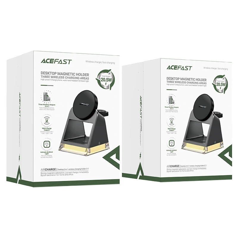 Suport de încărcare wireless 3 în 1 acefast e17 pentru birou, negru 6