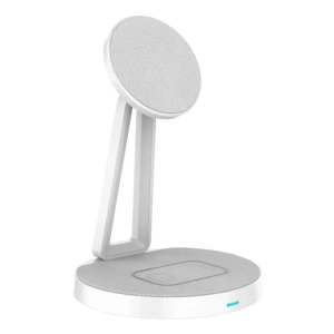 Încărcător wireless magnetic wiwu 2 în 1 m13 alb