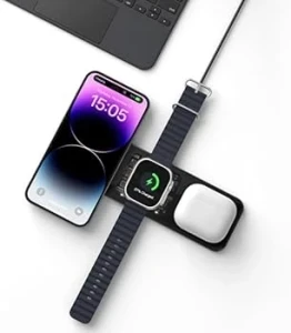 Încărcător wireless wiwu wi-w010 3 în 1 negru
