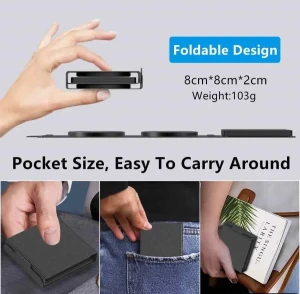 Încărcător rapid wireless magnetic pliabil hoco cq4 unique 3 în 1, negru Thumbnail 3