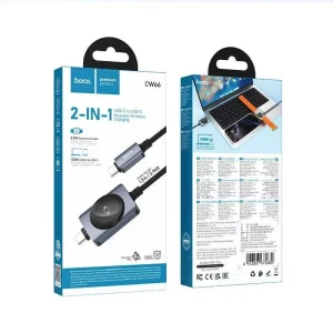 Зарядный кабель hoco cw66 pd100w+iwatch 2-в-1, черный